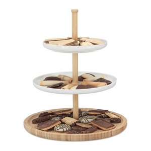 relaxdays Etagere weiß/braun Höhe: 36,0 cm, 1 St.