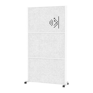 MAUL Akustik-Trennwand MAULconnecto Uplight 9662102, hellgrau 100,0 x 182,0 cm mit Rollen, 1 St.