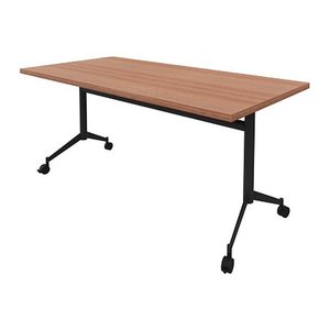 Quadrifoglio Mehrzwecktisch Pop-up nussbaum, dunkelgrau rechteckig, T-Fuß-Gestell grau, 160,0 x 80,0 x 74,0 cm