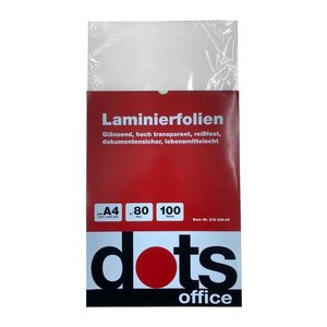dots Laminierfolien glänzend für A4 80 micron, 100 St.