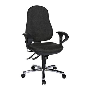 Topstar Bürostuhl Support ®Syncro Deluxe, 8559U G22 Stoff anthrazit, Gestell chrom