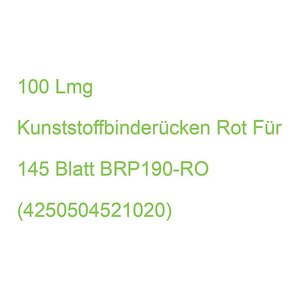 LMG Kunststoffbinderücken rot für 145 Blatt, 100 St.