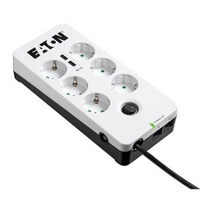 EATON Protection Box 6 USB Tel DIN 6-fach Steckdosenleiste mit Überspannungsschutz weiß mit USB-Buchse