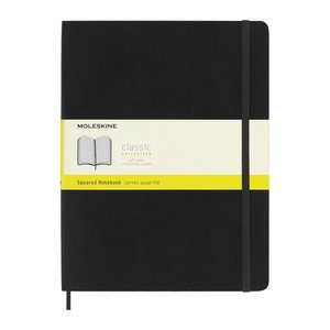 MOLESKINE Notizbuch Classic Collection flexibler Einband ca. DIN A4 kariert, schwarz Softcover 192 Seiten, 1 St.