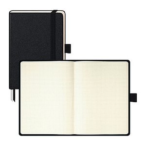 BRUNNEN Notizbuch KOMPAGNON ca. DIN A6 kariert, schwarz Hardcover 192, davon 16 zum Heraustrennen Seiten, 1 St.