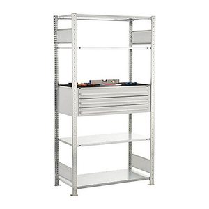 SCHULTE Schwerlast-Schubladenregal 14680 silber 100,0 x 50,0 x 200,0 cm