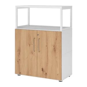 HAMMERBACHER Regalschrank FlexWall, VFW38T2RG/W/R/BS weiß, asteiche 80,0 x 40,0 x 109,8 cm, 1 St.