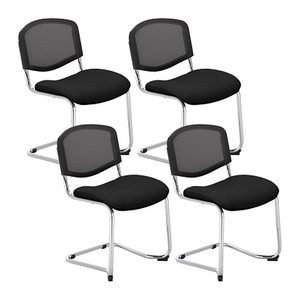 Nowy Styl Besucherstuhl Iso Ergo Mesh schwarz Stoff, 4 St.