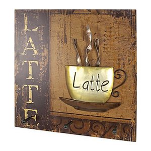 HAKU Möbel Wandgarderobe 89938 Kaffeetasse Holz 3 Haken 40,0 x 40,0 cm, 1 St.