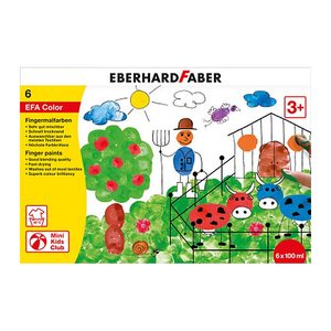 EBERHARD FABER EFA Color Fingerfarben farbsortiert 6x 100,0 ml, 6 St.