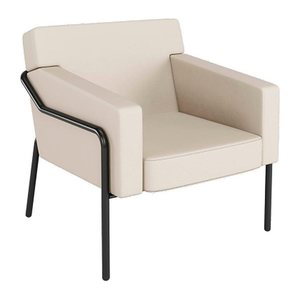 medso powered by PAPERFLOW Sessel MEDSO L creme schwarz Kunstleder 75,0 x 74,3 x 73,6 cm, 1 St.