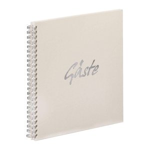 PAGNA Gästebuch mit Spirale quadratisch blanko, creme Hardcover 40 Seiten, 1 St.