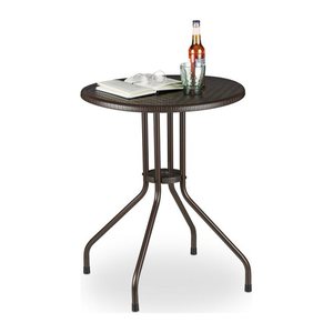 relaxdays Gartentisch braun rund 74,0 cm