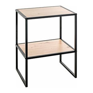 HAKU Möbel Beistelltisch rechteckig MDF-Platte eiche, schwarz 45,0 x 35,0 x 60,0 cm, 1 St.