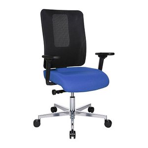 Topstar Bürostuhl Sitness Open X (N) Deluxe Alu mit Schiebesitz, OX39WTW2 T260 Stoff blau, Gestell alu