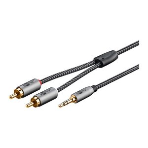 goobay 3,5 mm Klinke/Cinch Kabel 1,0 m silber, schwarz, 1 St.