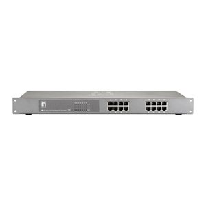 LevelOne PoE+Switch 16xFE PoE 120W 19" Metall