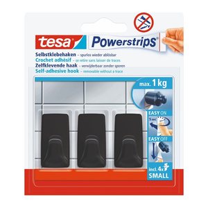 tesa Eckig Small Klebehaken für max. 1,0 kg, 1,4 x 3,4 cm, 3 St.