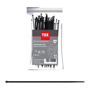 TOX Kabelbinder Clip schwarz 300,0 mm x 7,6 mm, 100 St.