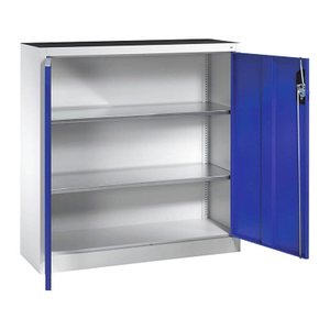CP Stahlschrank 8530-000 S10117 lichtgrau, enzianblau 2 Fachböden 120,0 x 40,0 x 120,0 cm, aufgebaut, 1 St.