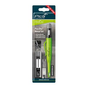 Pica Metal Dry 3030 inkl. Anreißnadel Tieflochmarker-Bleistift grün 2B 2,8 mm, 1 Set