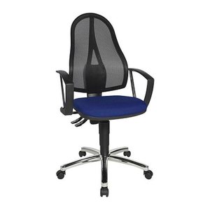 Topstar Bürostuhl Point 60 Netz Plus, G260 Stoff blau, Gestell chrom