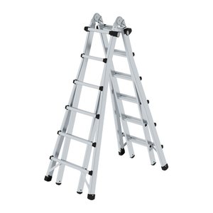 MUNK Gelenkleiter 32019 silber 4x 6 Sprossen, H: 640,0 cm