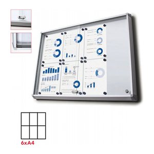 Showdown® Displays Schaukasten SL B1 silber 6x DIN A4 72,0 x 5,9 x 67,5 cm, 1 St.