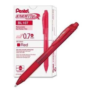 Pentel ENERGEL BL107 Gelschreiber rot/transparent 0,35 mm, Schreibfarbe: rot, 1 St.