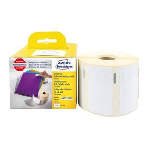 AVERY Zweckform Etikettenrolle für Etikettendrucker AS0722540 weiß, 57,0 x 32,0 mm, 1 x 1.000 Etiketten