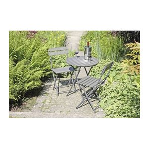 Garden Pleasure Sitzgruppe Lugo, grau Kunststoff, Metall, 3-teilig