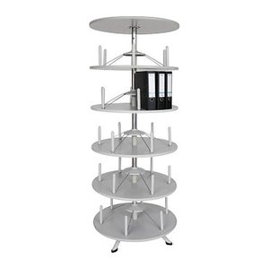 Gürkan Ordnerdrehsäule grau bis zu 120 Ordner, Etagen einzeln drehbar, H: 200,0 cm