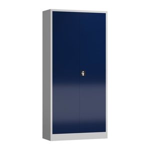 ClassiX Stahlschrank X-530351 enzianblau, lichtgrau 4 Fachböden 92,0 x 50,0 x 194,5 cm, aufgebaut, 1 St.