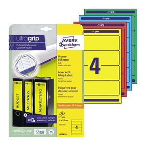 AVERY Zweckform Ordneretiketten L4767-20 blau, 20 Blatt