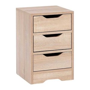WOHNLING Nachttisch quadratisch Spanplatte sonoma-eiche 31,0 x 31,0 x 49,0 cm, 1 St.