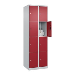 CP Schließfachschrank Classic Plus lichtgrau, rubinrot 080000-204 S10001, 8 Schließfächer 60,0 x 50,0 x 185,0 cm