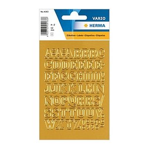 HERMA Klebebuchstaben 4183 Buchstaben A-Z, gold 10,0 mm, 56 Etiketten