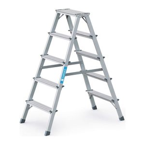 ZARGES Stehleiter beidseitig Scana B silber 2x 5 Stufen, H: 117,0 cm