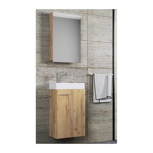 VCM my bath Badmöbel-Set 3-teilig Slito 916951 honig-eiche 41,0 x 22,0 x 130,0 cm