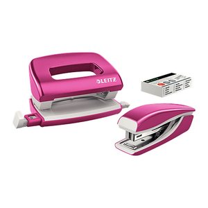 LEITZ Locher und Heftgeräte Set NeXXt WOW pink