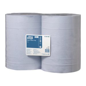 TORK Putztuchrollen Universal 320 2-lagig blau, 1.000 Blätter, 2 Rollen
