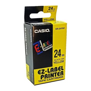 CASIO Schriftband XR-24YW XR-24YW1-W-DJ, 24 mm, schwarz auf gelb, 1 St.