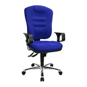 Topstar Bürostuhl Softec Synchro Deluxe, SOFTEC BC6 Stoff blau, Gestell chrom