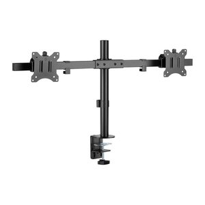 goobay Monitor-Halterung Fix 59394 schwarz für 2 Monitore, Tischklemme, Tischbohrung