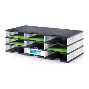 styro Sortierstation styrodoc trio black & white schwarz/weiß mit 9 Fächern