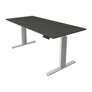 Kerkmann Move 3 tube elektrisch höhenverstellbarer Schreibtisch anthrazit rechteckig, T-Fuß-Gestell silber 180,0 x 80,0 cm