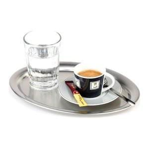 APS Tablett KAFFEEHAUS silber oval 26,5 x 19,5 cm, 1 St.