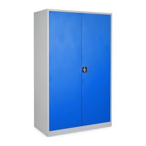 Werkzeugschrank – 1200 x 600 (5 OH) – Korpus in Lichtgrau (Türen Enzianblau)
