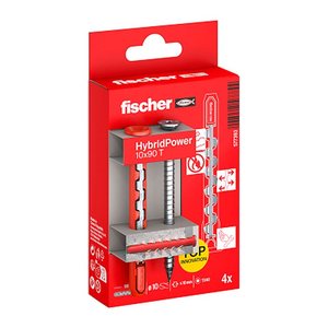 fischer HybridPower 10x90 / 7x87 577393 Dübel- und Schrauben-Set, 8-teilig