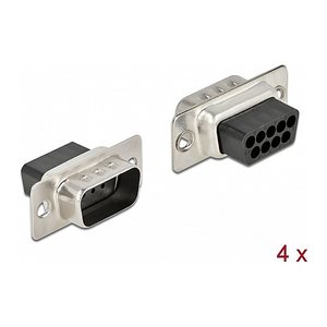 DELOCK D-Sub 9 Pin Crimp Stecker, Metall, 4 Stück